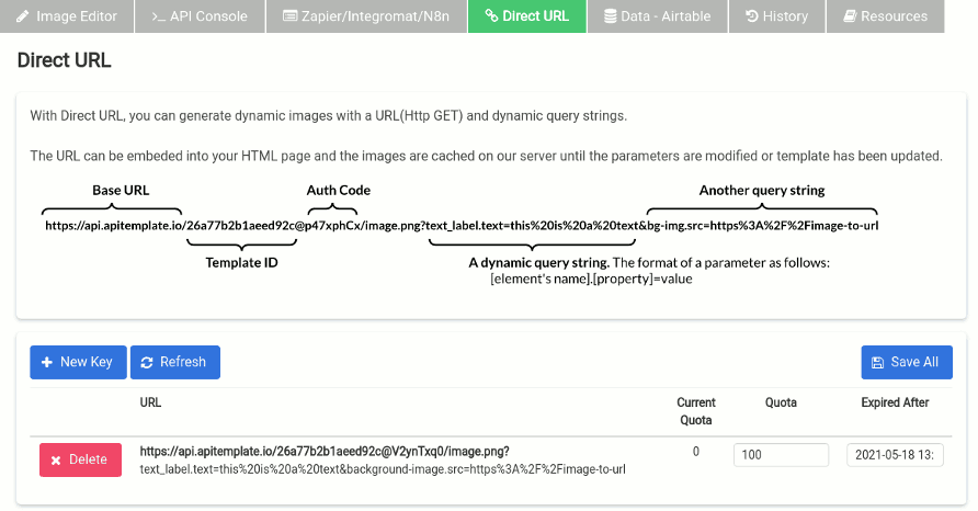 Direct URL Tab