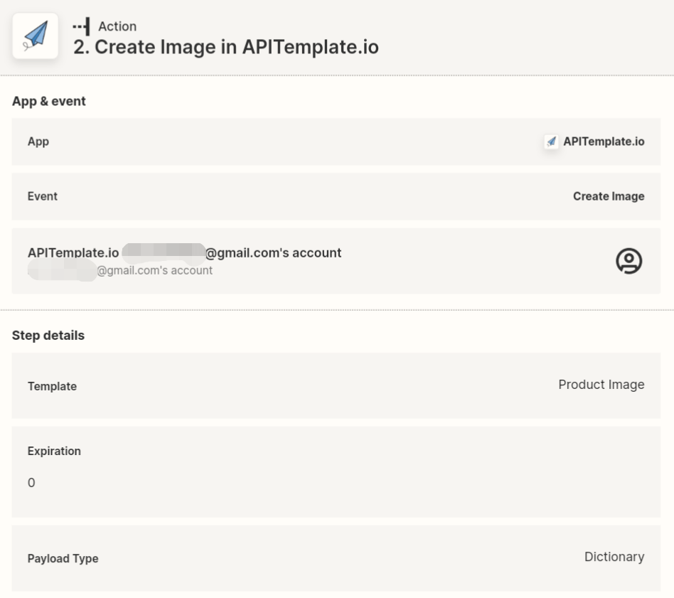 APITemplate.io action setup