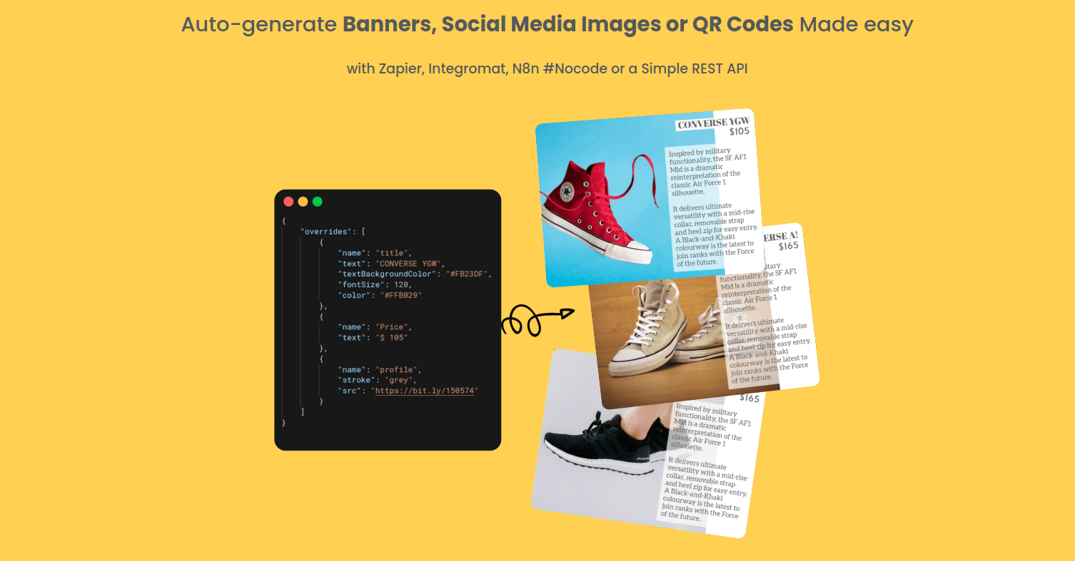 Banner template in APITemplate editor