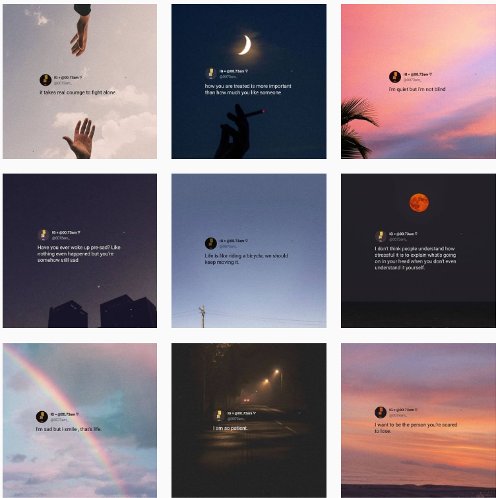 Diagonal Instagram feed grid pattern