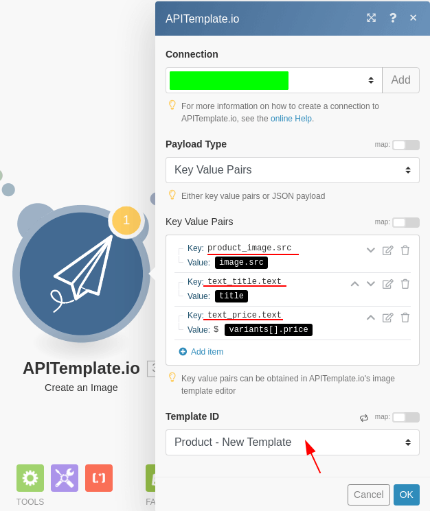 data flow from shopify to apitemplate and social platforms