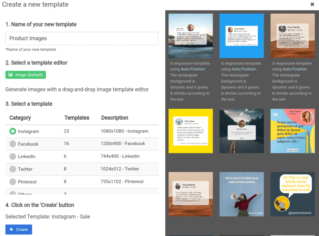 Selecting template in APITemplate.io for banner generation in Zapier