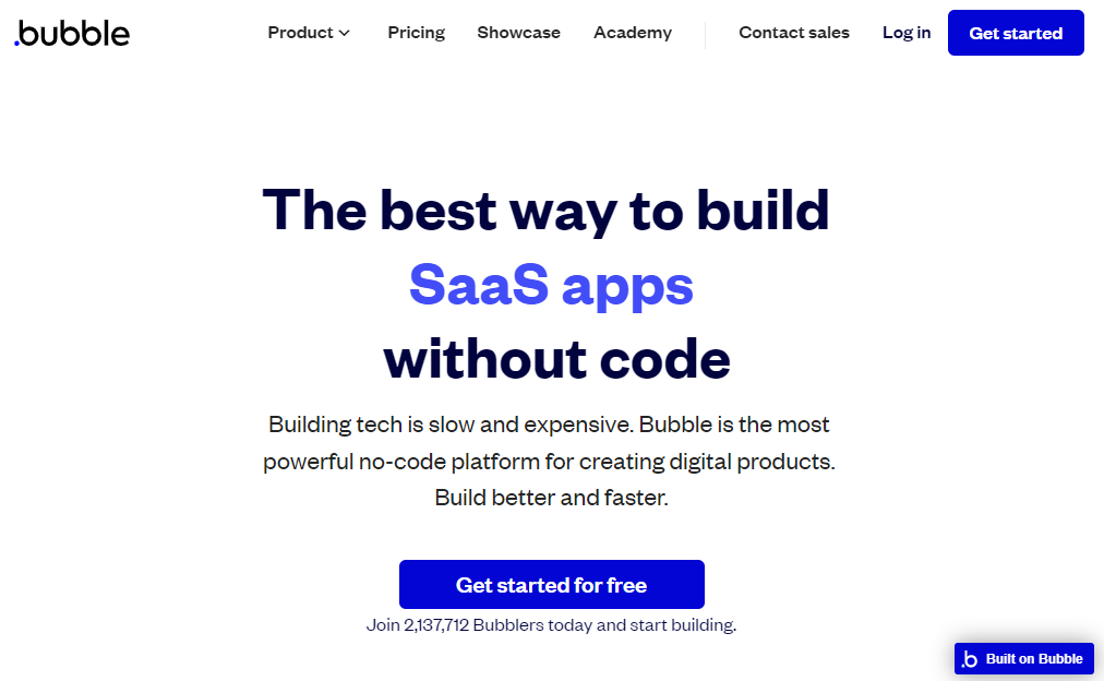 Bubble.io no-code app signup