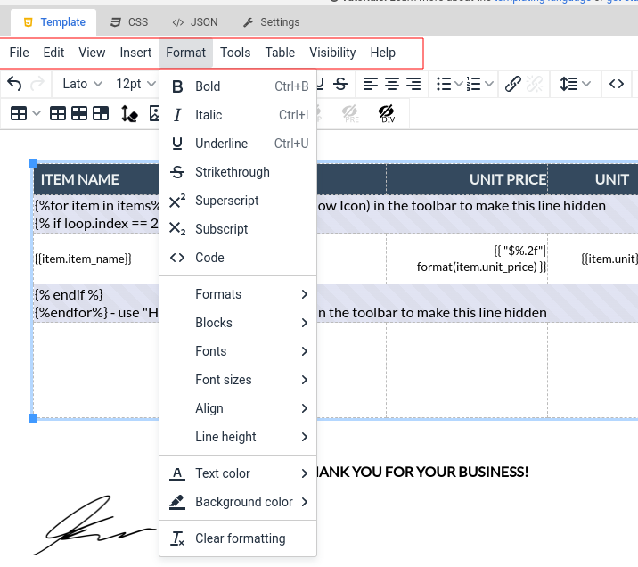 Hide table row to reduce whitespace