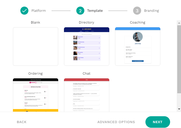 Adalo ordering app template library