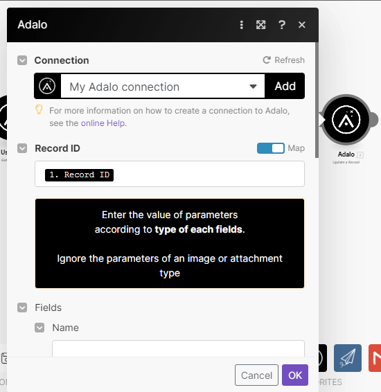 Make.com APITemplate create PDF action configuration