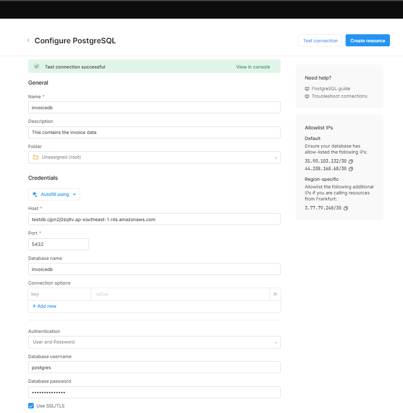 Creating a new resource in Retool for REST API integration