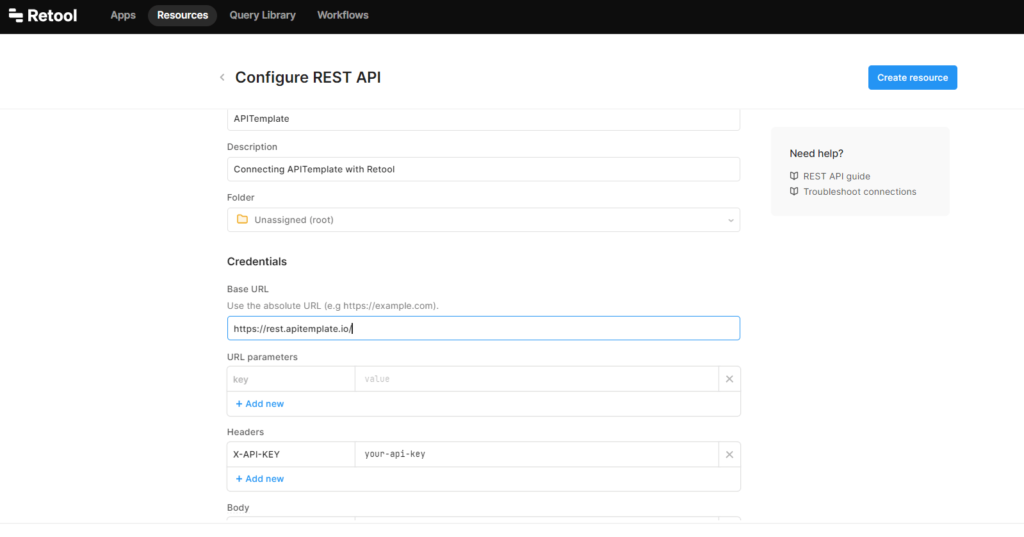 Retool sign up page to create a new account