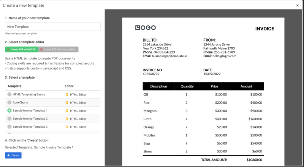 WYSIWYG (What You See Is What You Get) Template Editor