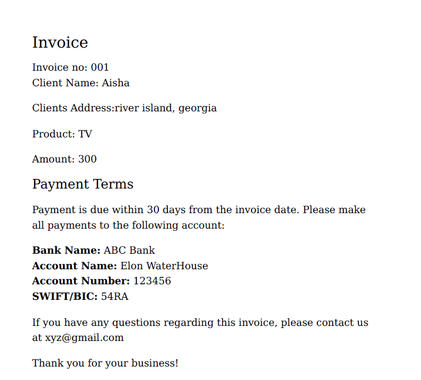 Retool PDF Exporter sample output