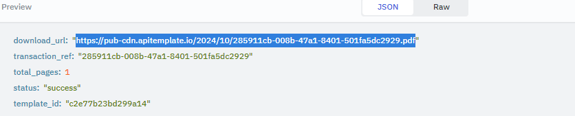 Locating the Template ID on the APITemplate Manage Templates page for ToolJet integration